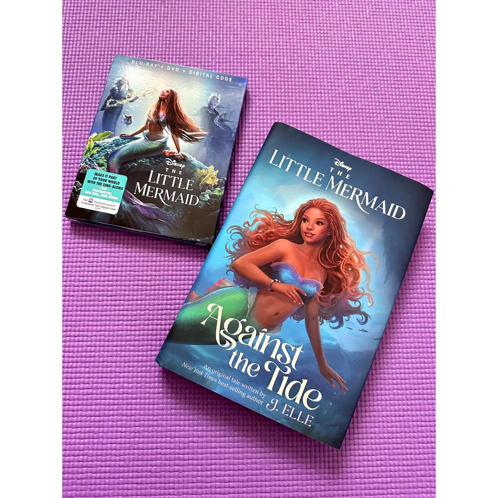New Disney The Little Mermaid Blu-Ray DVD Digital Code + Book Against the Tide